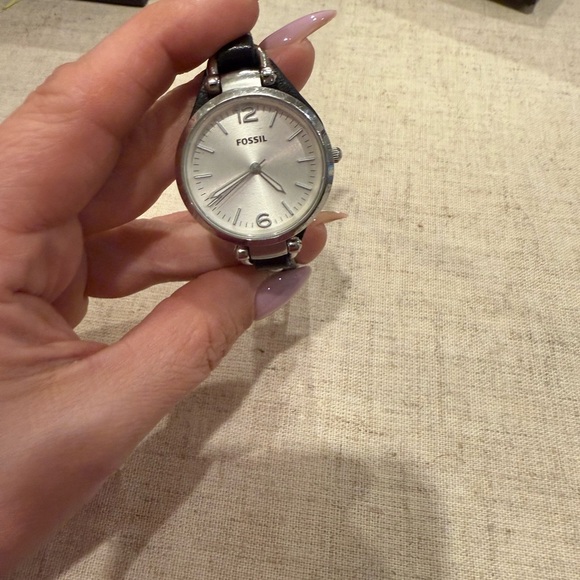 Fossil Accessories - Fossil Silver Watch with Black Strap